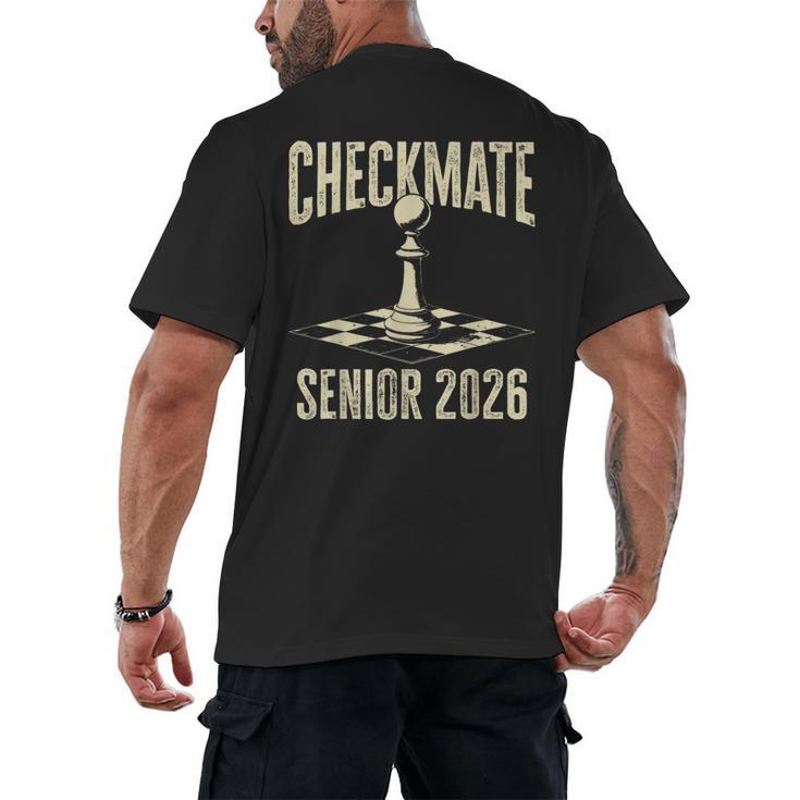 Checkmate Senior 2026 Chess Piece Class Of 2026 Graduation Men's Back Print T-Shirt