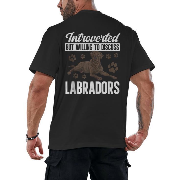 Chocolate Lab Dog Introvert Chocolate Labrador Retriever Men's Back Print T-Shirt