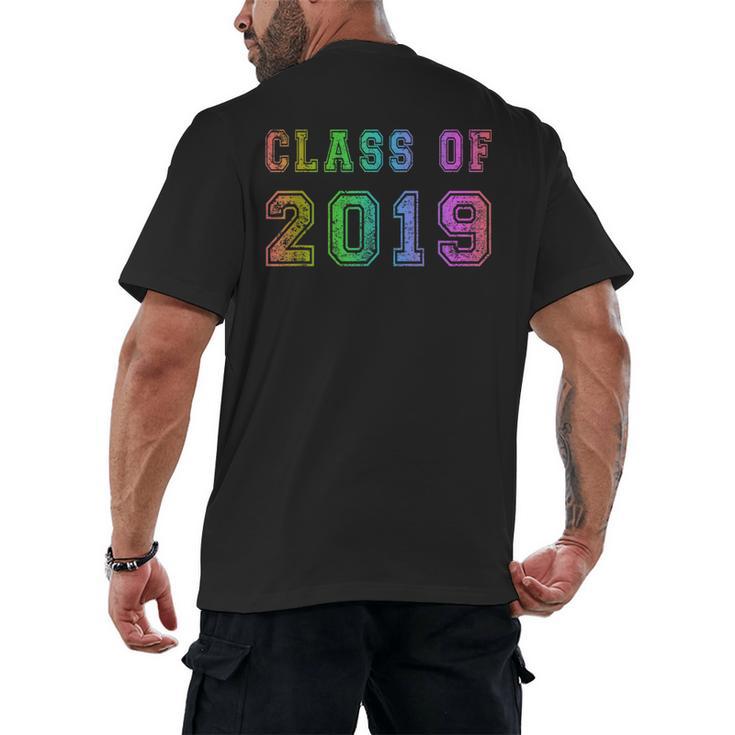Class Of 2019 High School Graduation Date Graduate Men's Back Print T-Shirt