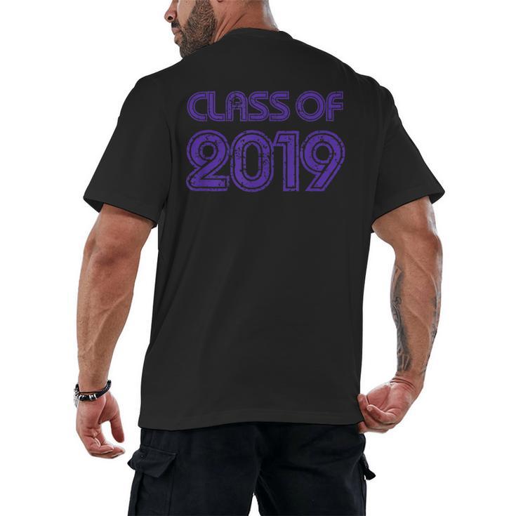 Class Of 2019 High School Graduation Purple Senior Men's Back Print T-Shirt