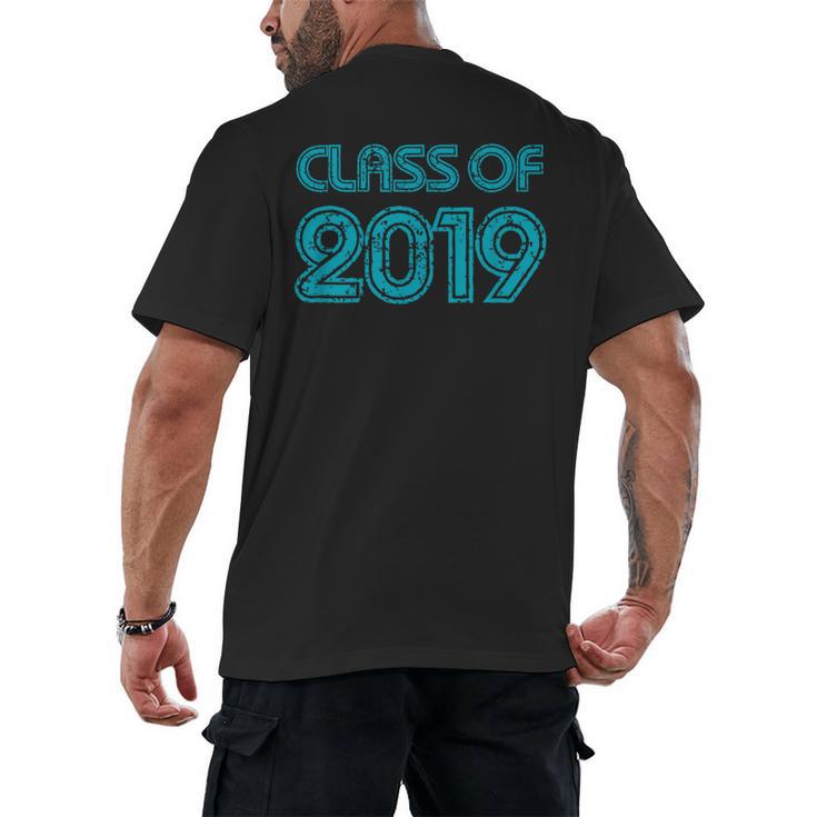Class Of 2019 High School Graduation Teal Senior Men's Back Print T-Shirt