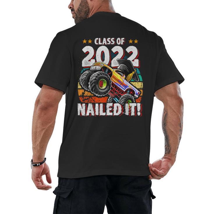 Class Of 2022 Monster Truck Graduation Cap Retro Sunset Boy Men's Back Print T-Shirt