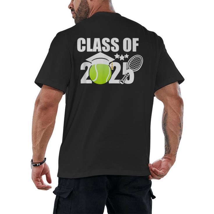Class Of 2025 Graduation Senior Tennis Player Men's Back Print T-Shirt