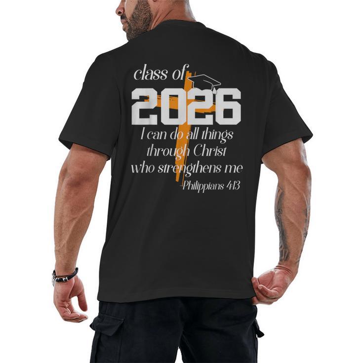 Class Of 2026 Christian Graduation Senior Graduate Men's Back Print T-Shirt