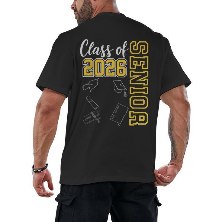 Class Of 2026 Senior 26 High School Graduation -Gold Men's Back Print T-Shirt