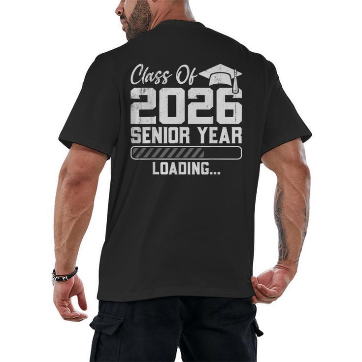 Class Of 2026 Senior Year Loading Countdown Graduation Men's Back Print T-Shirt