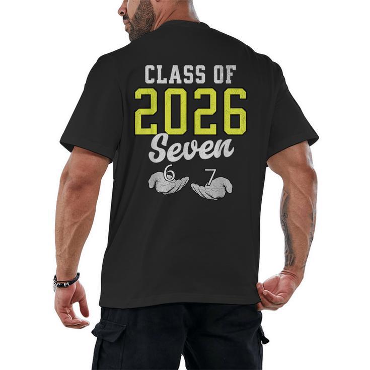 Class Of 2026 Six Seven Senior Yellow Graduation 6 7 Men's Back Print T-Shirt