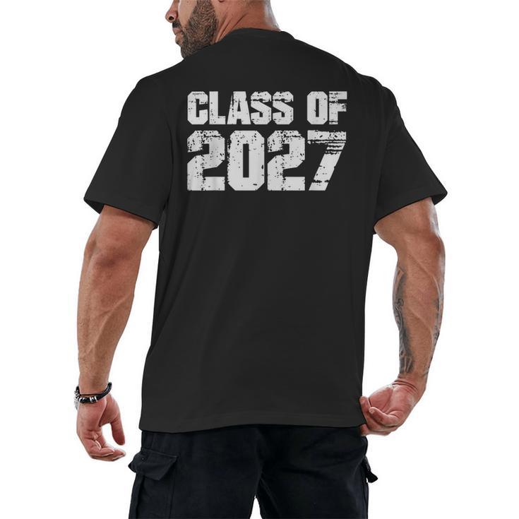 Class Of 2027 High School College Graduation Reunion T-Shirt Men's Back Print T-Shirt