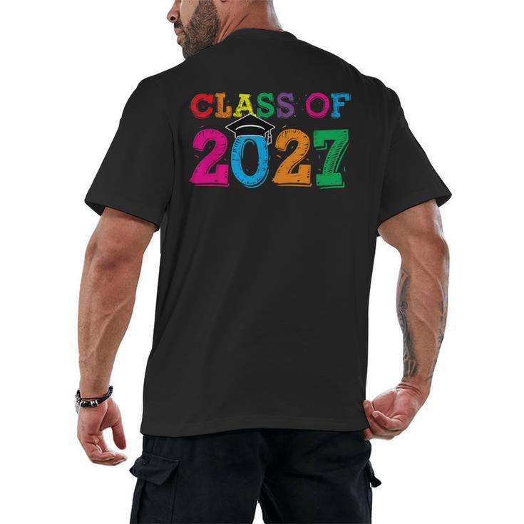 Class Of 2027 Shirt For Boys And Girls Fun 2027 Graduation Men's Back Print T-Shirt