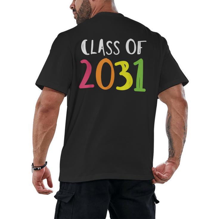 Class Of 2031 Kindergarten Graduation Back To School T-Shirt Men's Back Print T-Shirt