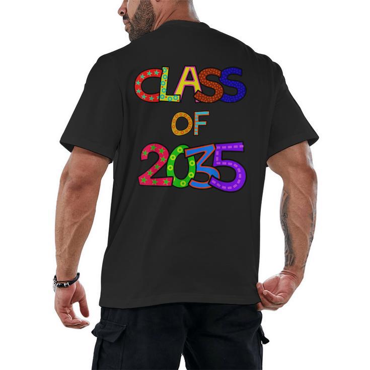 Class Of 2035 Grow With Me Kindergarten Graduation Men's Back Print T-Shirt