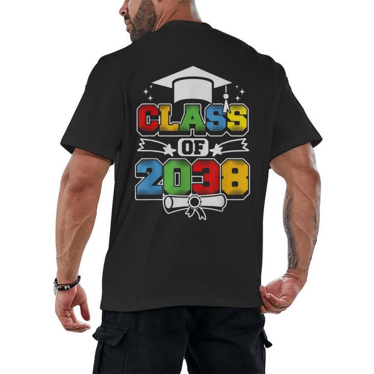 Class Of 2038 First Day Of School & Graduation 2038 Men's Back Print T-Shirt