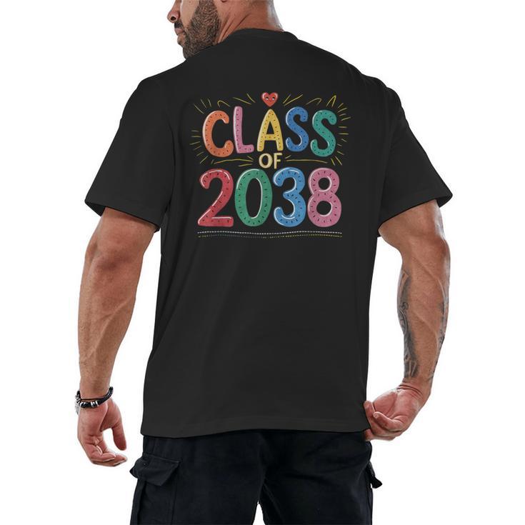 Class Of 2038 Pre K Graduate Preschool Graduation Men's Back Print T-Shirt