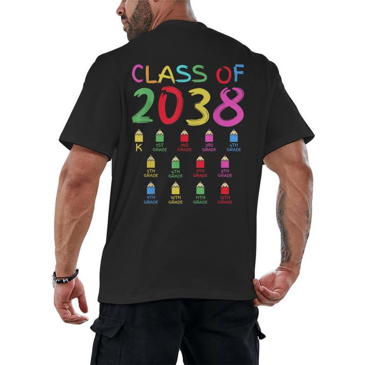 Class Of 2038 Senior Class 2038 Idea Graduation Grow With Me Men's Back Print T-Shirt