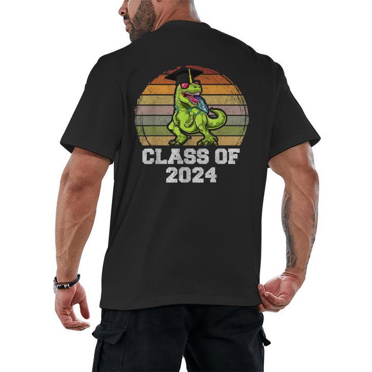 Class Of Dinosaur Apparel 2024 Graduation Graduate Dino Boy Men's Back Print T-Shirt