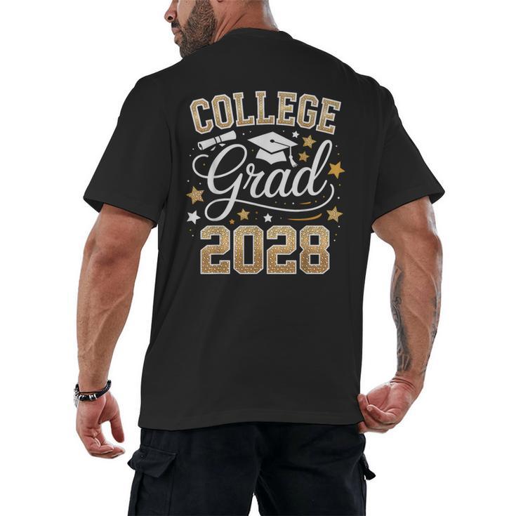 College Grad Class Of 2028 Senior Graduate Graduation 2028 Men's Back Print T-Shirt