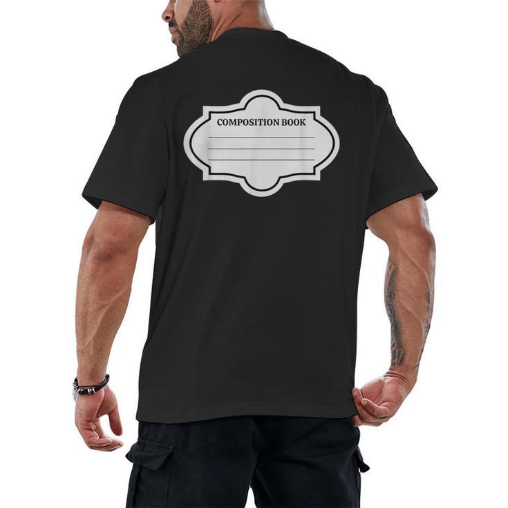 Composition Book Notebook Teacher's Halloween Group Costume Men's Back Print T-Shirt