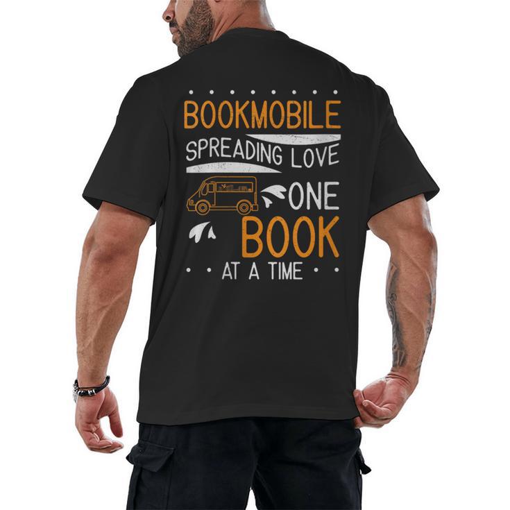 Cool Bookmobile Librarian Spreading Love One Book At A Time Men's Back Print T-Shirt