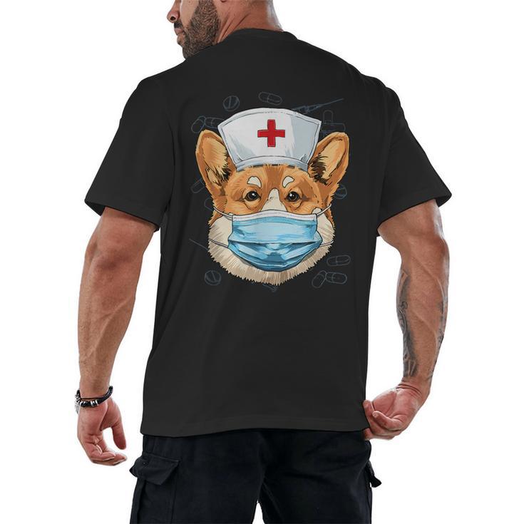 Corgi Dog Nurse RN Nursing School Graduation Men's Back Print T-Shirt