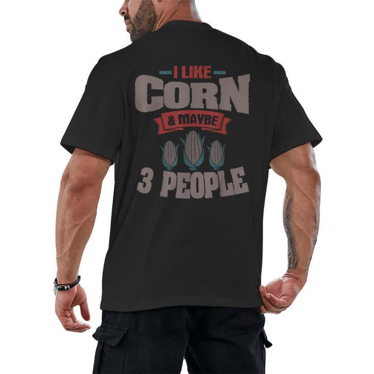 Corn Enthusiast Introvert Maize Farmer Planter Grower Men's Back Print T-Shirt