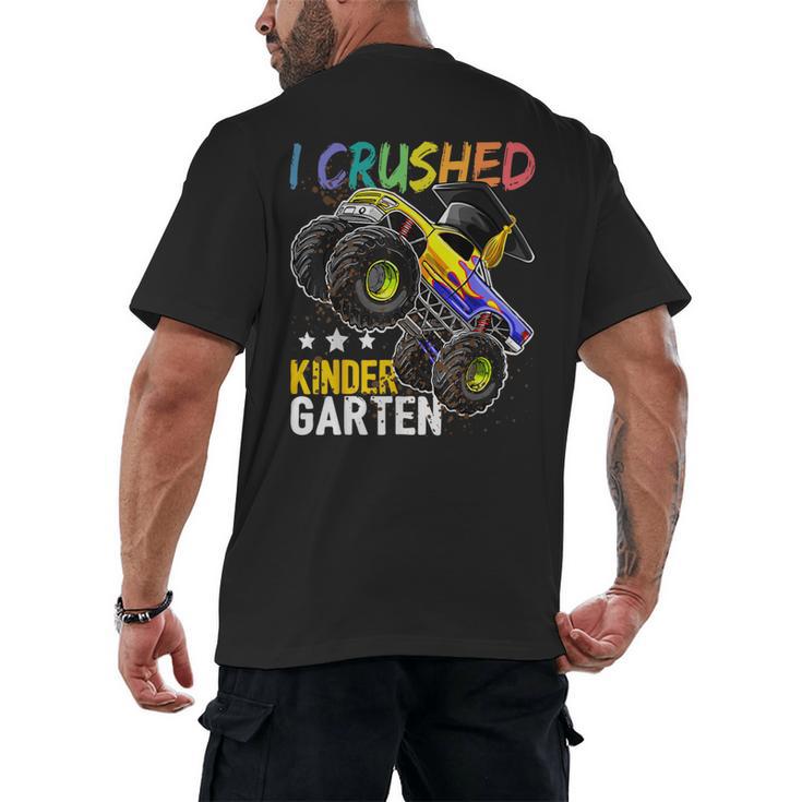 I Crushed Kindergarten Monster Truck Graduation Boys Small Men's Back Print T-Shirt
