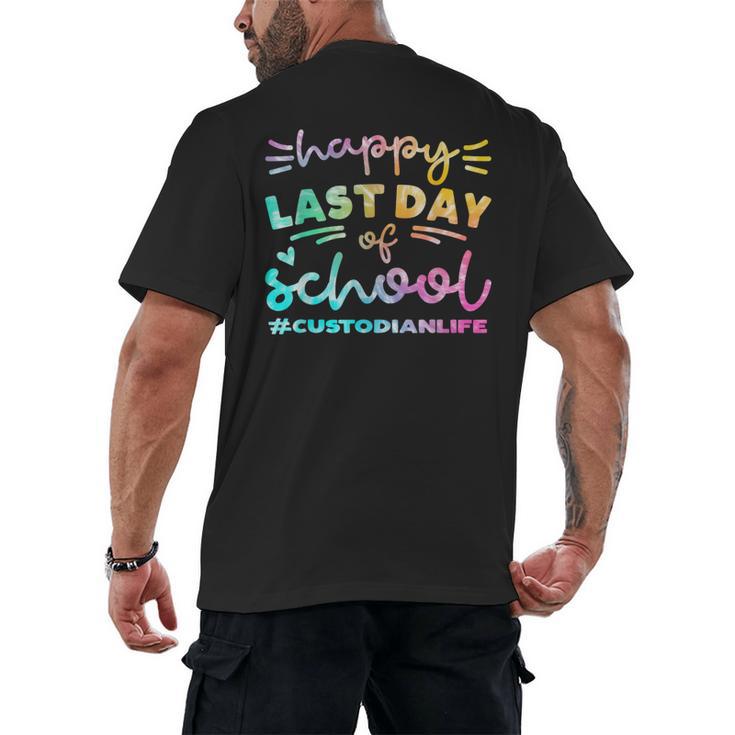Custodian Life Graduation Day Last Day Of School Tie Dye Men's Back Print T-Shirt