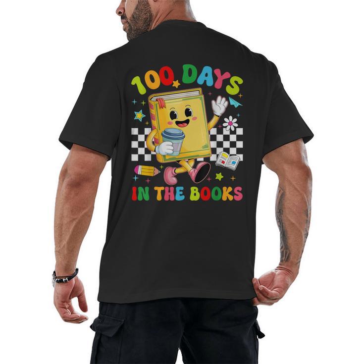 Cute 100 Days In The Books Groovy Boy Girl Teacher Men's Back Print T-Shirt