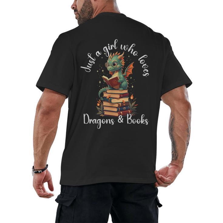 Cute Dragon Reading Book Bookworm Dragon And Books For Women Men's Back Print T-Shirt