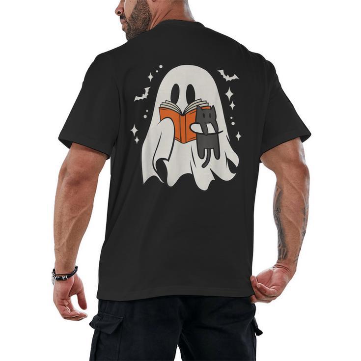 Cute Ghost Reading Book Spooky Season Halloween Costume Kids Men's Back Print T-Shirt