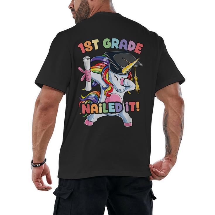 Dabbing 1st Grade Unicorn Graduation Class Of 2021 Nailed It Men's Back Print T-Shirt