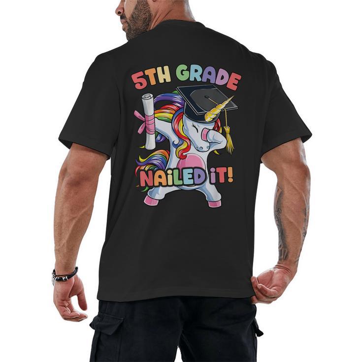 Dabbing 5th Grade Unicorn Graduation Class Of 2020 Nailed It Men's Back Print T-Shirt