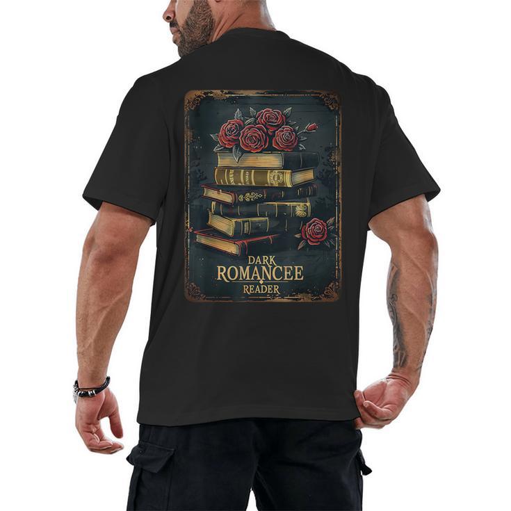 Dark Romance Reader Vintage Floral Book Lover Men's Back Print T-Shirt