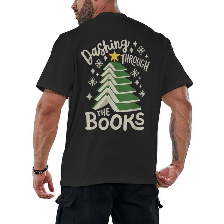 Dashing Through The Books Christmas Book Lovers Men Women Men's Back Print T-Shirt