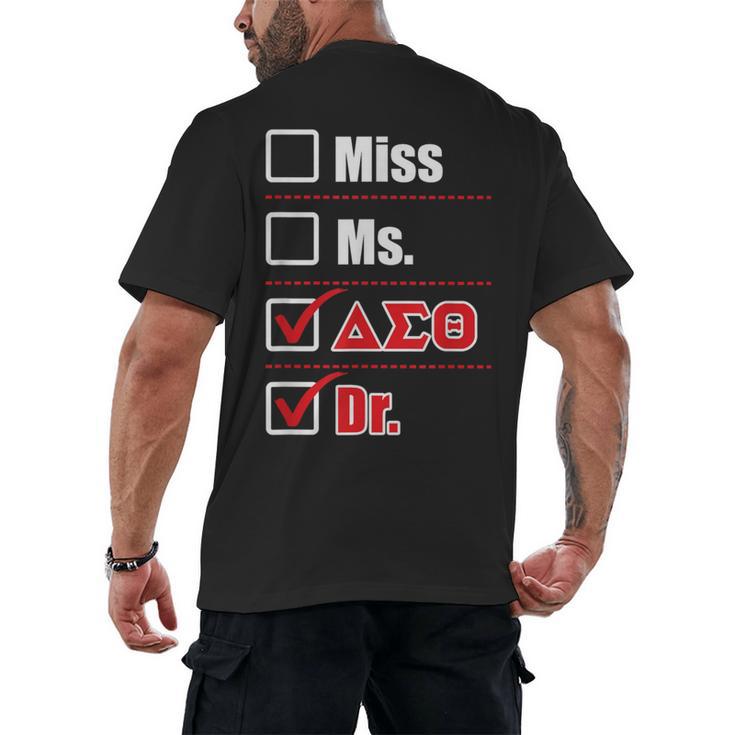 Delta Sigma Theta Sorority Delta Doctor Graduation Men's Back Print T-Shirt