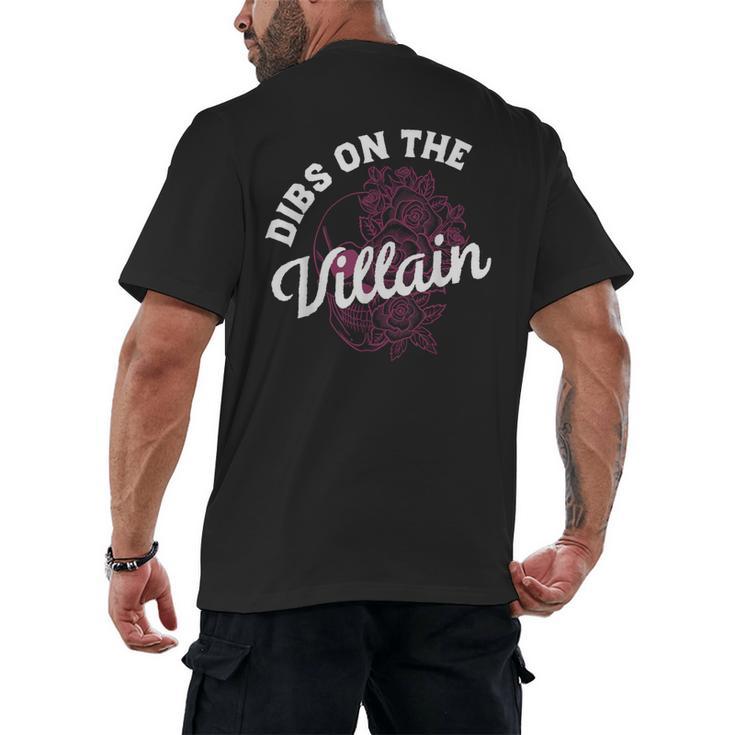 Dibs On The Villain Dark Romance Books Skeleton Morally Grey Men's Back Print T-Shirt