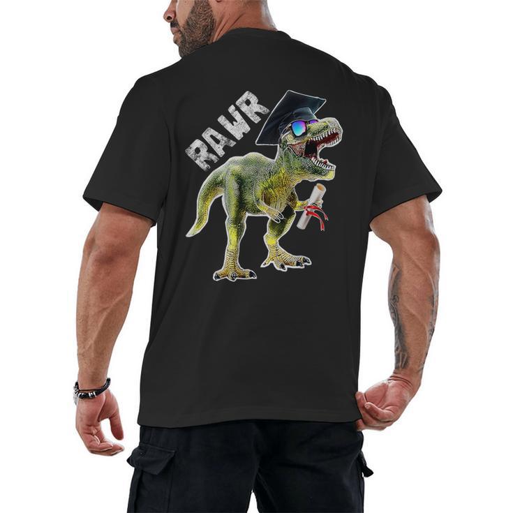 Dinosaur T Rex Rawr Last Day Of School Graduation Shirt Men's Back Print T-Shirt