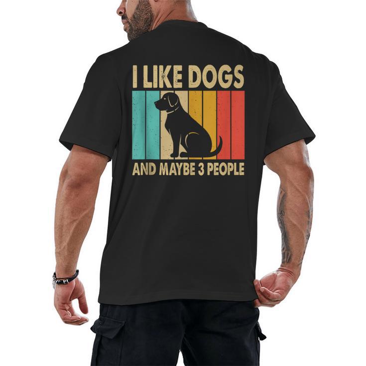 I Like Dogs And Maybe 3 People Introvert Men's Back Print T-Shirt