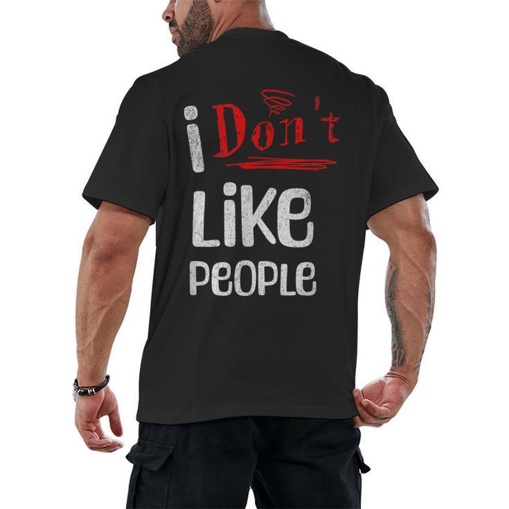 I Don't Like People Introvert Small Men's Back Print T-Shirt