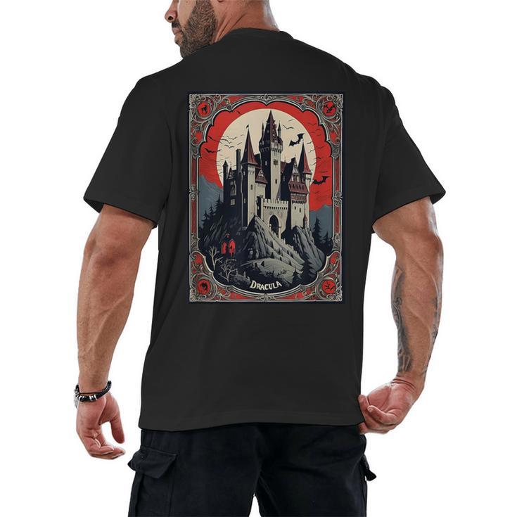 Dracula's Castle Book Cover Illustration Men's Back Print T-Shirt