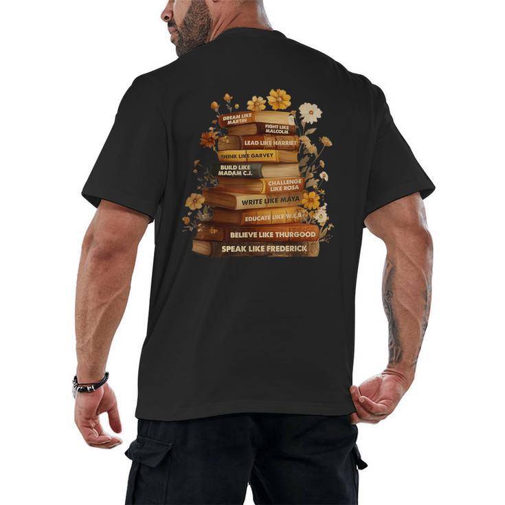 Dream Like Martin Floral Book History Month Women Men Men's Back Print T-Shirt