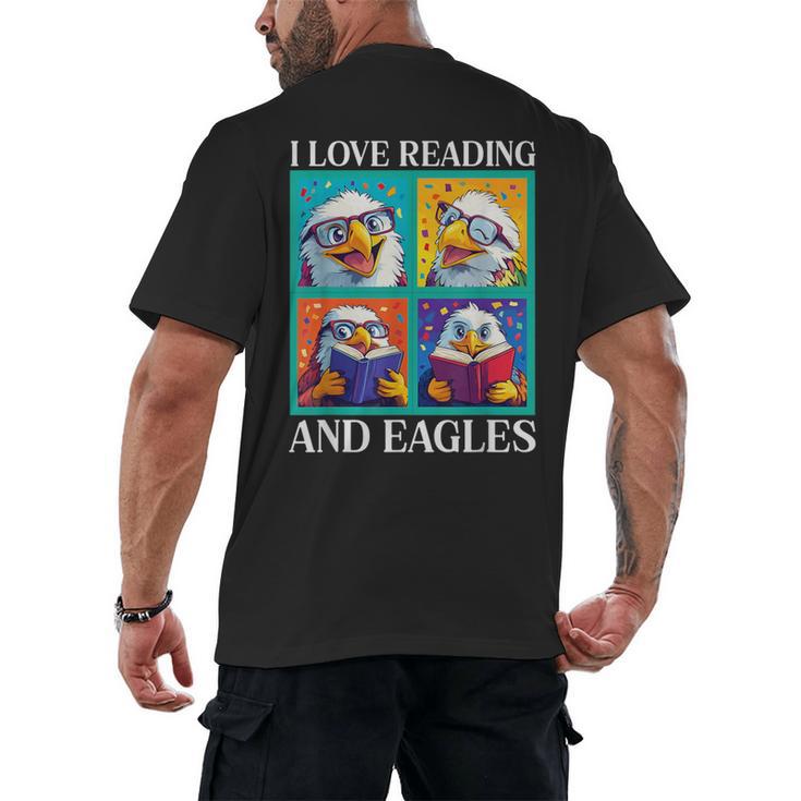 Eagle Love Reading And Eagles Child Book Lover Men's Back Print T-Shirt