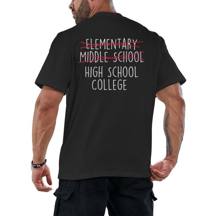 Elementary Middle School High School College Graduation Men's Back Print T-Shirt
