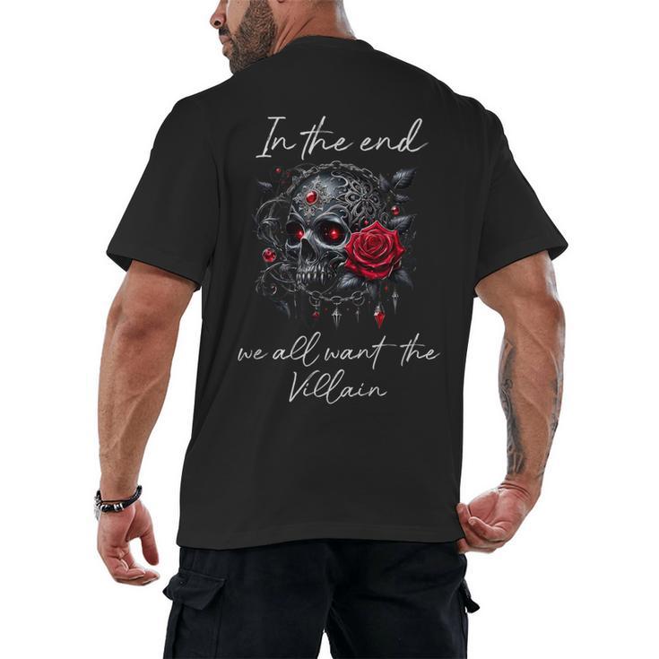 In The End We All Want The Villain Smutty Book Dark Romance Men's Back Print T-Shirt