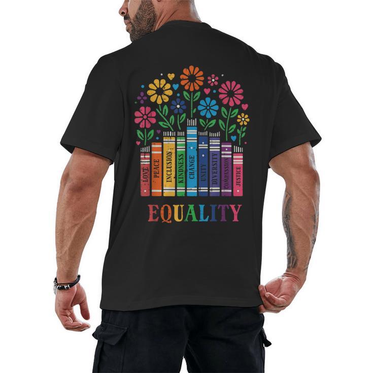 Equality Love Peace Compassion Books Protest Women Girls Kid Men's Back Print T-Shirt