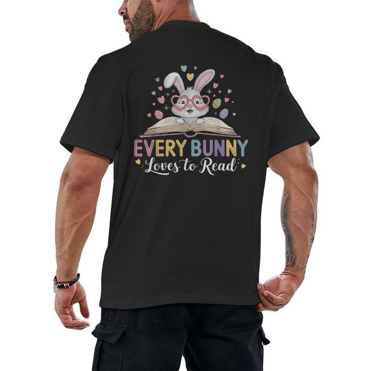 Every Bunny Loves To Read Book Lover Bookworm Rabbit Easter Men's Back Print T-Shirt