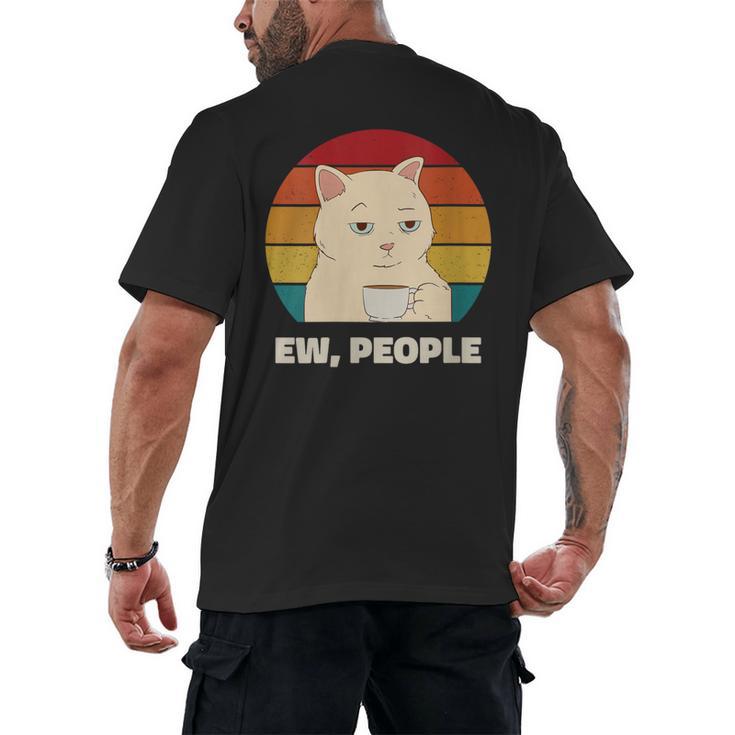 Ew People Introvert Cat Lover Crazy Colorful Cat Lady Men's Back Print T-Shirt