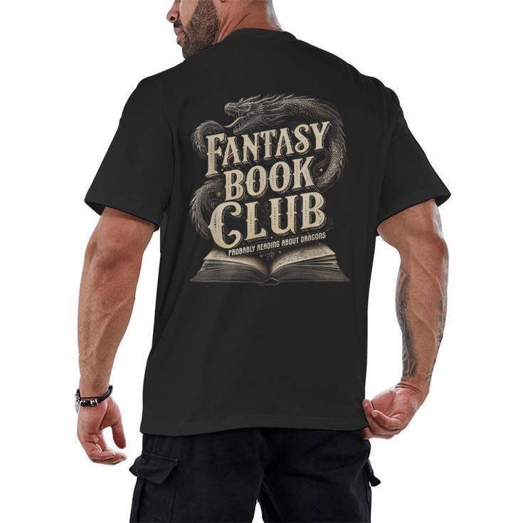 Fantasy Book Club Dragons For Women Men Or Kids Reading Men's Back Print T-Shirt