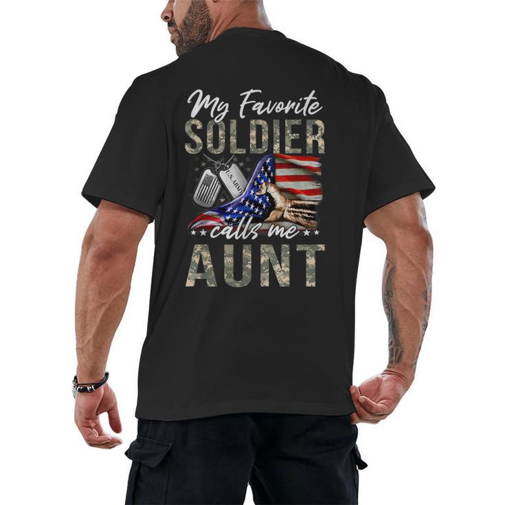 My Favorite Soldier Calls Me Aunt US Army Graduation Aunt Men's Back Print T-Shirt