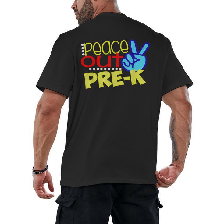 First Day Of School Shirt Peace Out Pre-K Graduation Kids So Men's Back Print T-Shirt