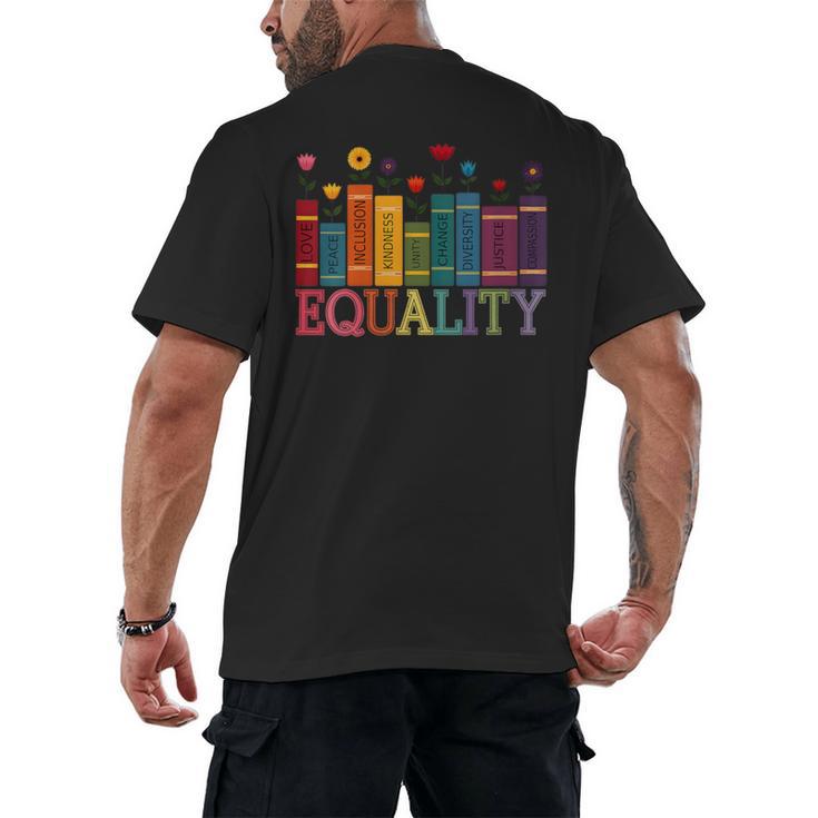 Floral Flower Book Equality Human Rights Women's Rights Men's Back Print T-Shirt